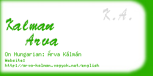 kalman arva business card